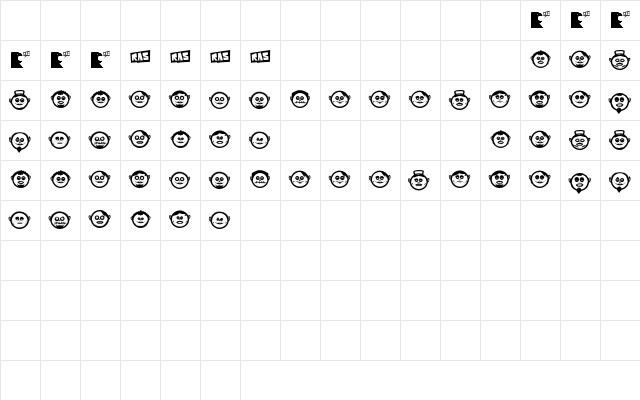 GLOBE FACE (01) Regular Character Map GLOBE FACE (01) Regular Character Map