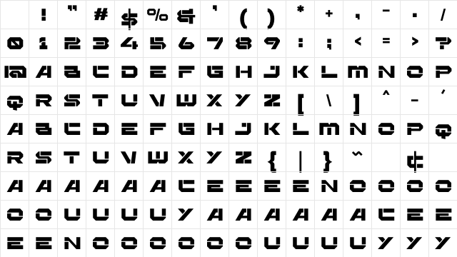Gober Regular Character Map Gober Regular Character Map