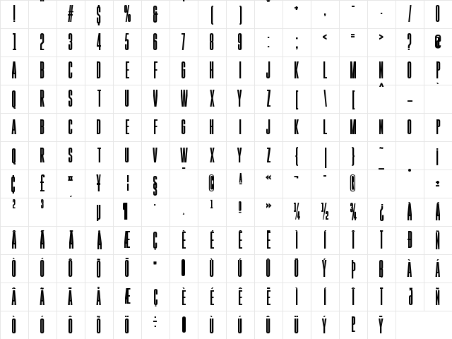 Gobold High Bold Regular Character Map Gobold High Bold Regular Character Map