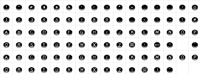 LD Type Keys Regular Character Map