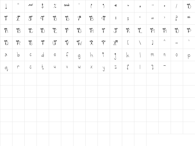 LD Wild Flower Regular Character Map LD Wild Flower Regular Character Map