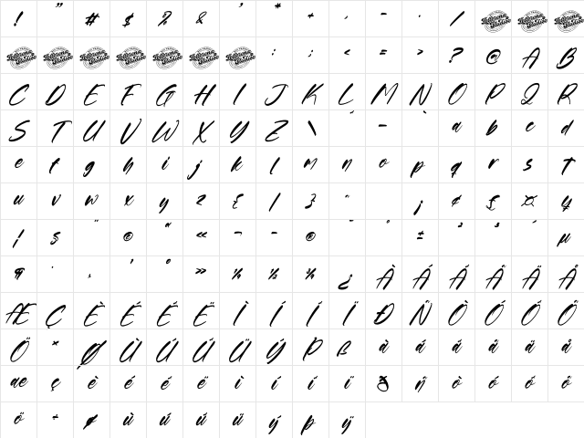 Gouthals Palmetto DEMO VERSION Italic Character Map Gouthals Palmetto DEMO VERSION Italic Character Map
