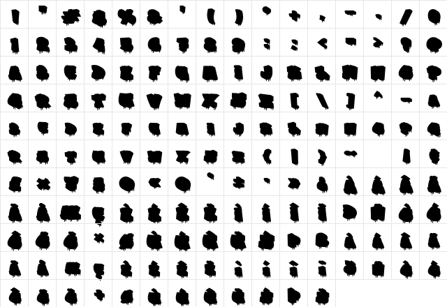 Graffiti Dripes Shadow Drips Regular Character Map