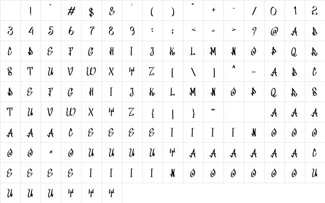 Grafitti New Year Regular Character Map Grafitti New Year Regular Character Map