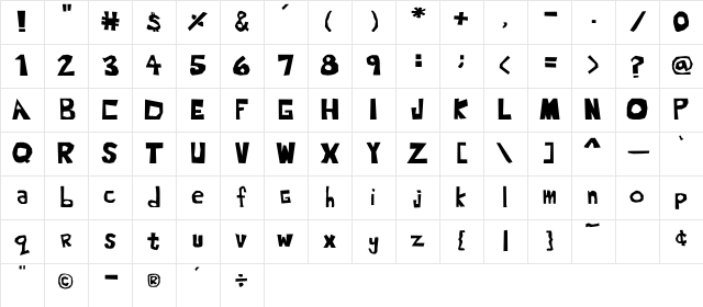 Blahh Regular Character Map Blahh Regular Character Map