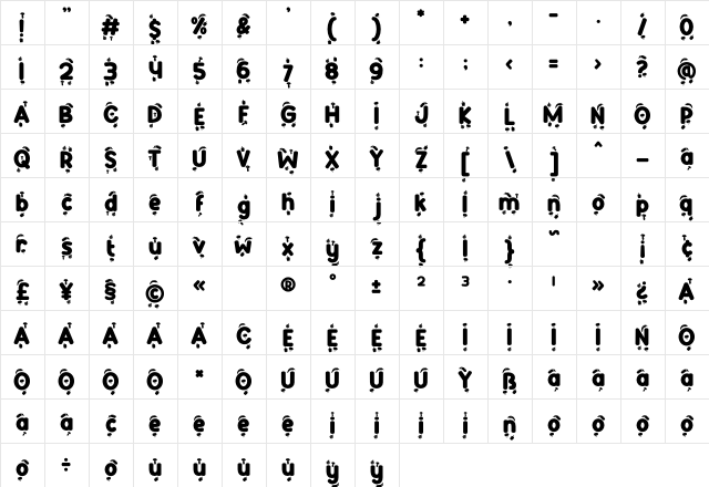 Green Delight Decoration Character Map