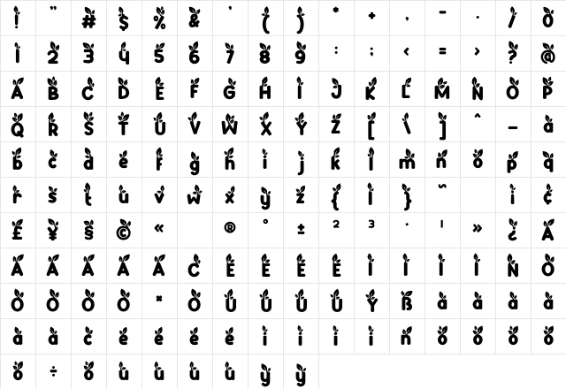 Green Delight Leaf Character Map Green Delight Leaf Character Map