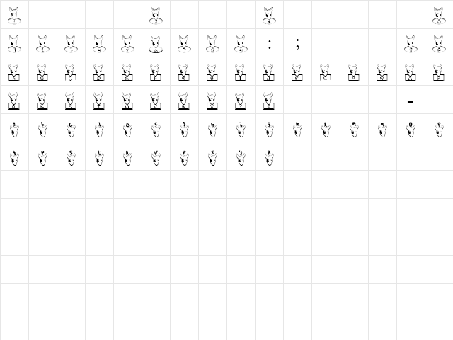 blair Font Regular Character Map