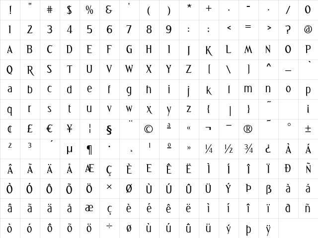 Greetings Regular Character Map Greetings Regular Character Map