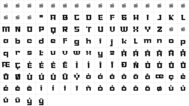 GUNEC Variation Regular Character Map