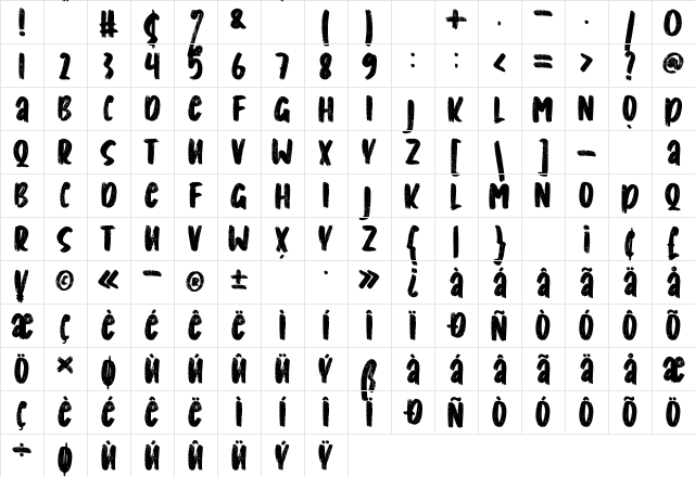 Habare Regular Character Map