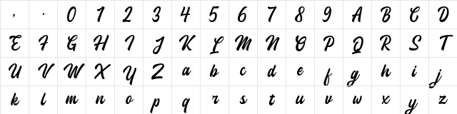 Halaney Demo Regular Character Map Halaney Demo Regular Character Map
