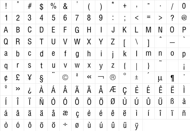 Hallmarke CondBook Character Map