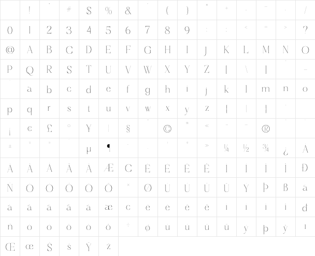Haloyen Regular Character Map Haloyen Regular Character Map