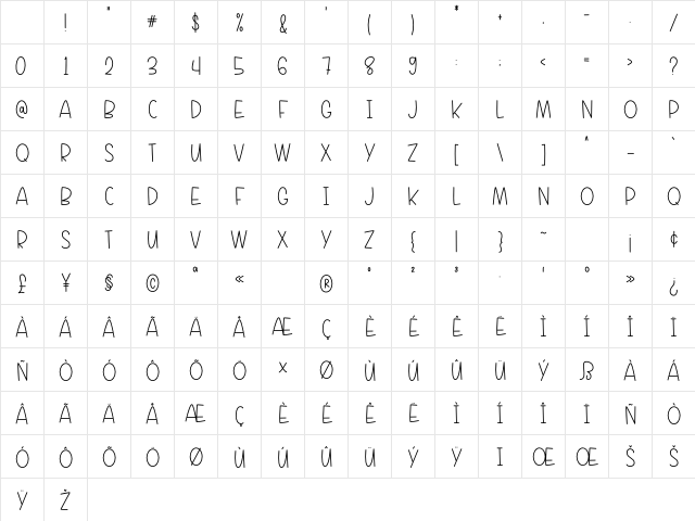 Handbook Regular Character Map Handbook Regular Character Map