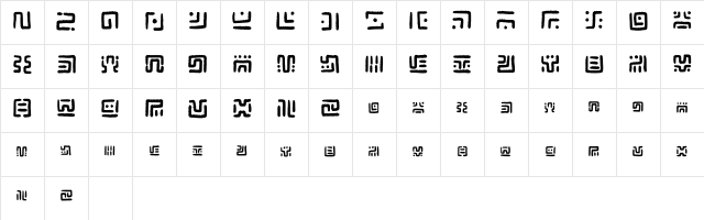 Handwritten Sheikah Runes Regular Character Map