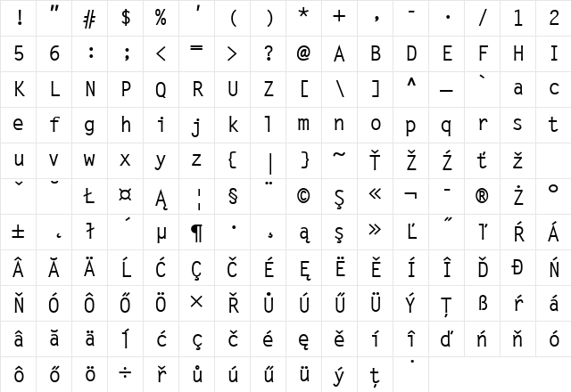 LetterGotLEEMed Regular Character Map