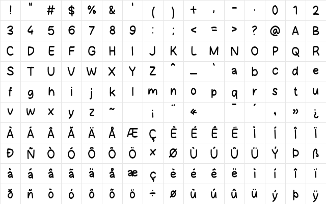 Harvest Story Regular Character Map Harvest Story Regular Character Map