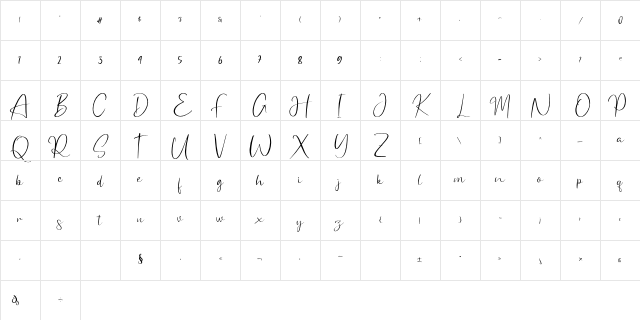 Hassanah Signature Regular Character Map