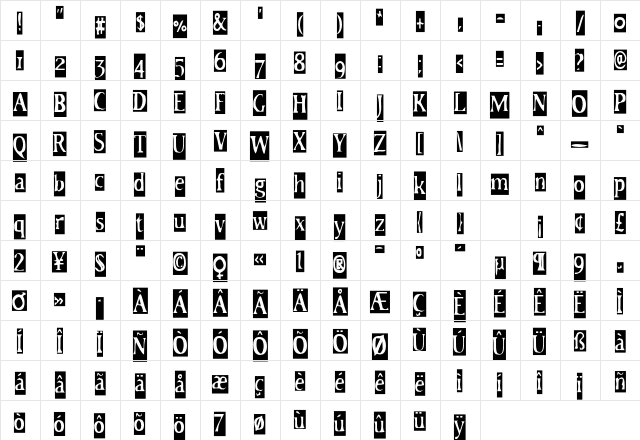 HateNote Extortionate Character Map HateNote Extortionate Character Map