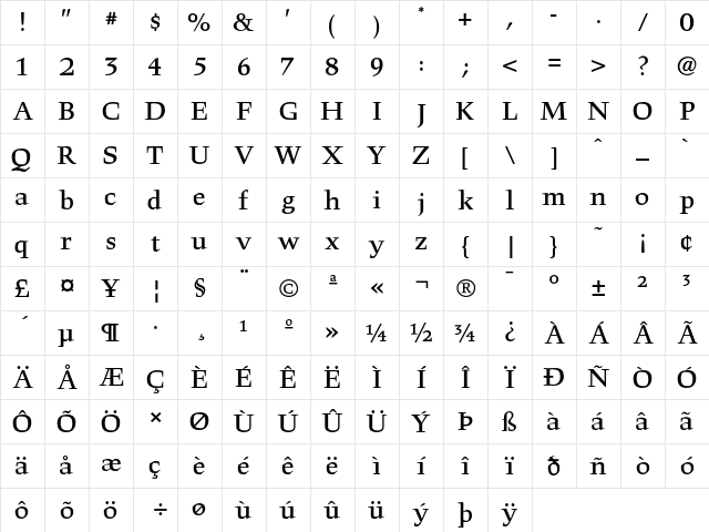 Hawkhurst LT Std Bold Regular Character Map