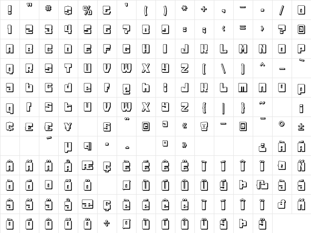 Headcold Shadow Character Map