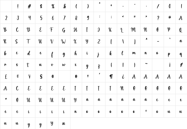 Hello Autumn Regular Character Map Hello Autumn Regular Character Map