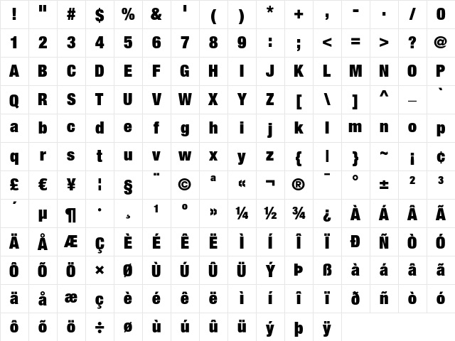 Helvetica Neue LT Regular Character Map Helvetica Neue LT Regular Character Map