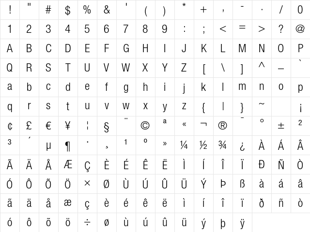 Helvetica Neue LT Regular Character Map Helvetica Neue LT Regular Character Map