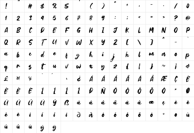 Hey October Regular Character Map Hey October Regular Character Map