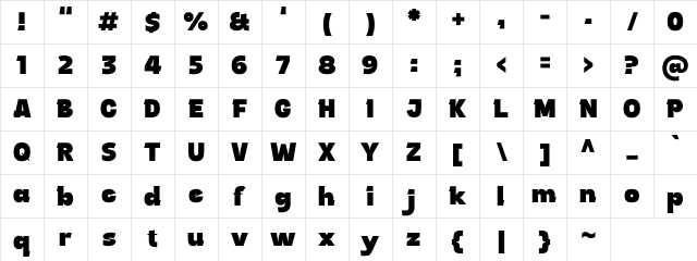 Hidalgo Regular Character Map