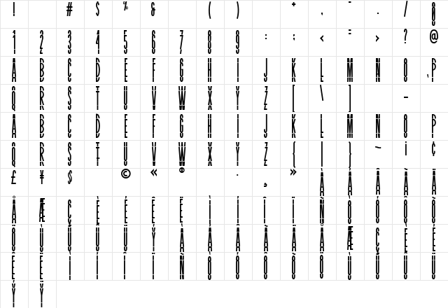 BLASTIMO SANS Regular Character Map