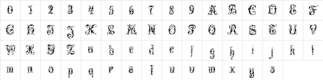 Leafy glade Regular Character Map Leafy glade Regular Character Map