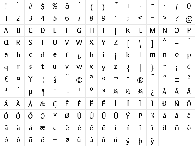 Hildegard LT Std Regular Character Map