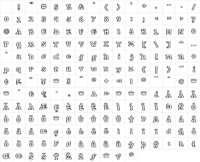HipHop Inline Character Map HipHop Inline Character Map
