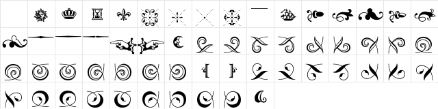 HoeflerText Fleurons Character Map