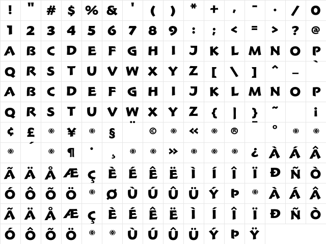 Hoffmann BlackTitling Character Map