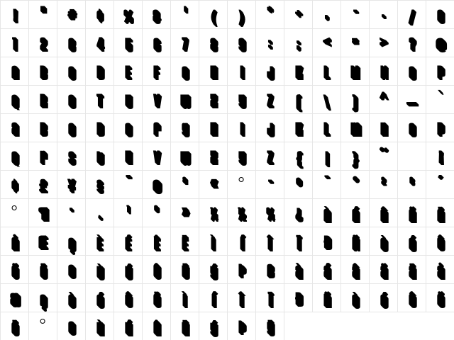 HouseGothicHG23Cond THRDSHA Character Map