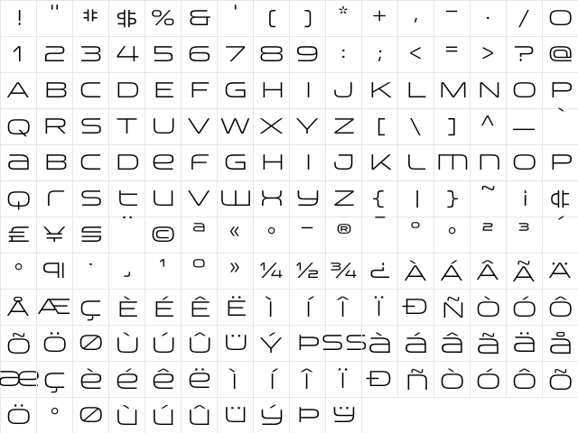 HouseMovements-Runway Regular Character Map