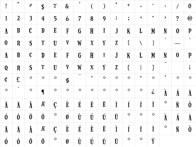 HouseofDeath Regular Character Map