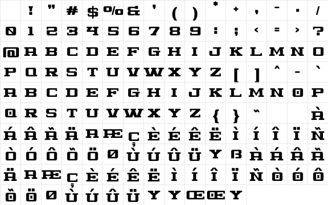 Huggo Regular Character Map Huggo Regular Character Map