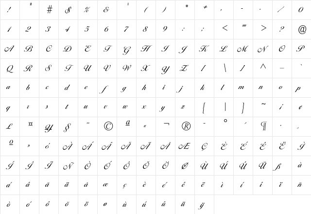 Iballantines-Regular Regular Character Map