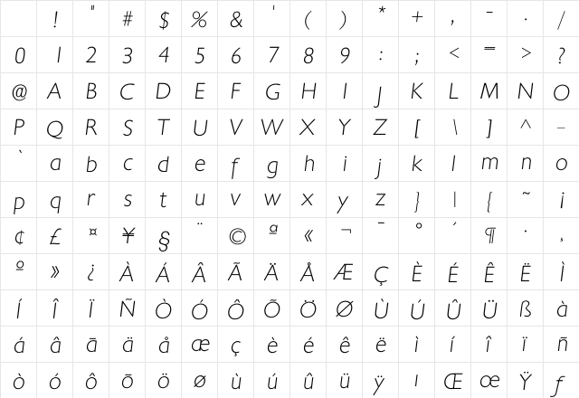 Ichantilly Xlight Character Map Ichantilly Xlight Character Map