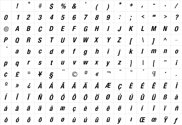 Icolnova Bold Character Map Icolnova Bold Character Map
