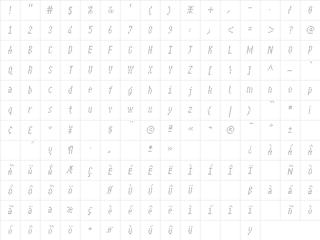 IDE Oblique Character Map