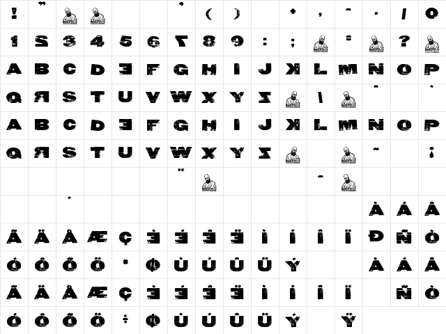 Leche Frita Regular Character Map