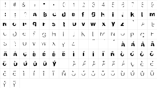 InternationalDisgrace Regular Character Map