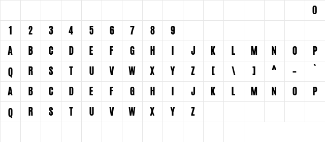 Ioannina Bold Character Map