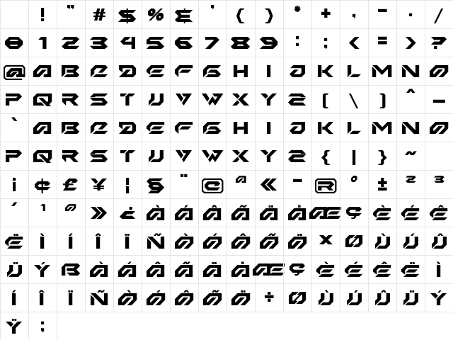 Iron Shark Regular Character Map Iron Shark Regular Character Map