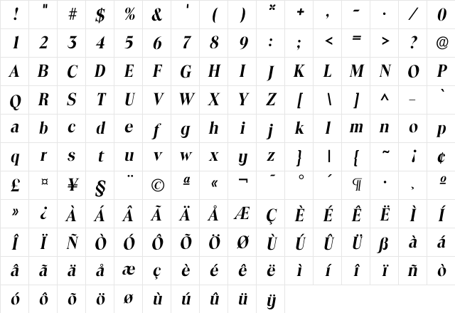 Itoledo DemiBold Character Map